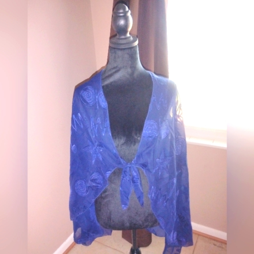 EUC Vintage Womens Size Large Sand Dollars Clothing Navy Blue Bathing Suit Cover